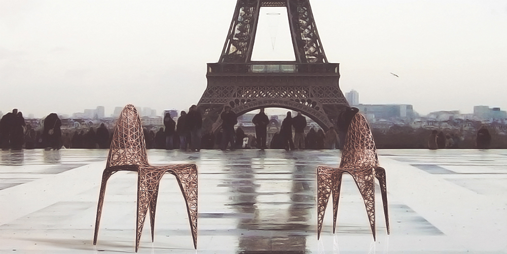 صندلی پرینت سه بعدی شده برگرفته شده از برج ایفل