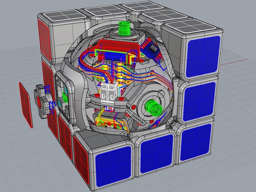 طراحی سه بعدی اجزای درونی مکعب روبیک پرینت سه بعدی شده 