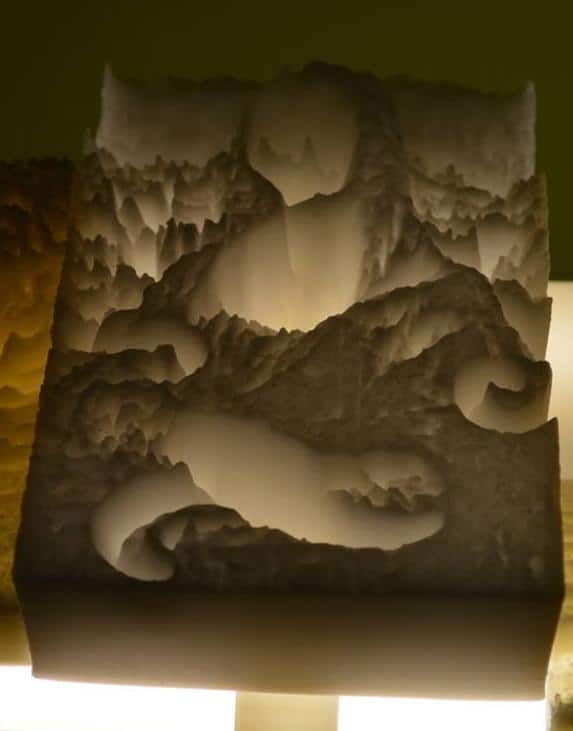 بازآفرینی نقاشی‌ مونالیزا با پرینت سه بعدی لیتوفان